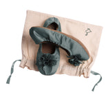 Grace satin moor Ballerina pampuschen Freisteller mit Beutel Seitenansicht