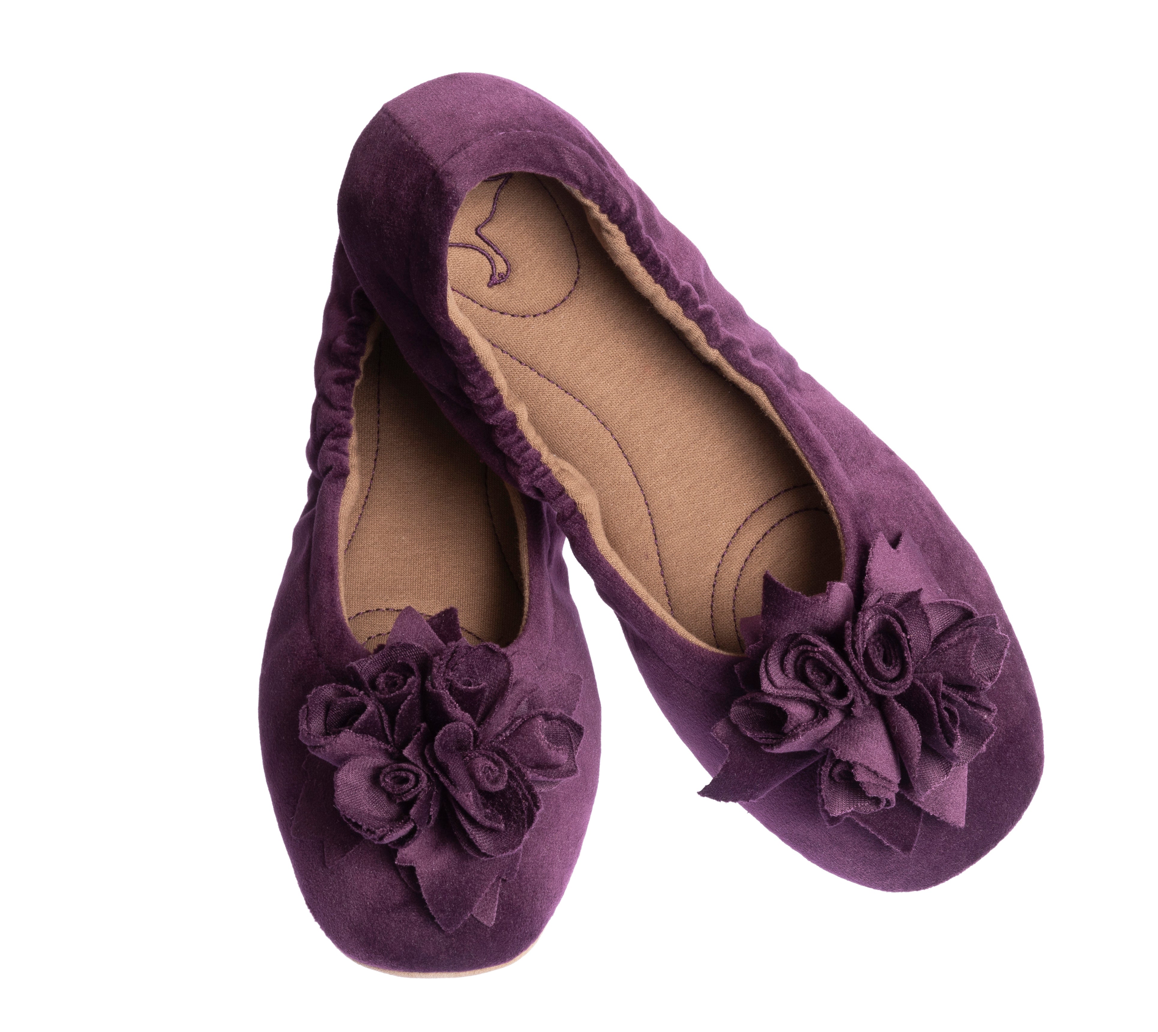Grace velvet Hausschuhe pampuschen Ballerinas Samt lila Freisteller oben