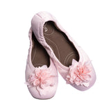 pampuschen Ballerina Hausschuhe Grace satin puder Freisteller oben