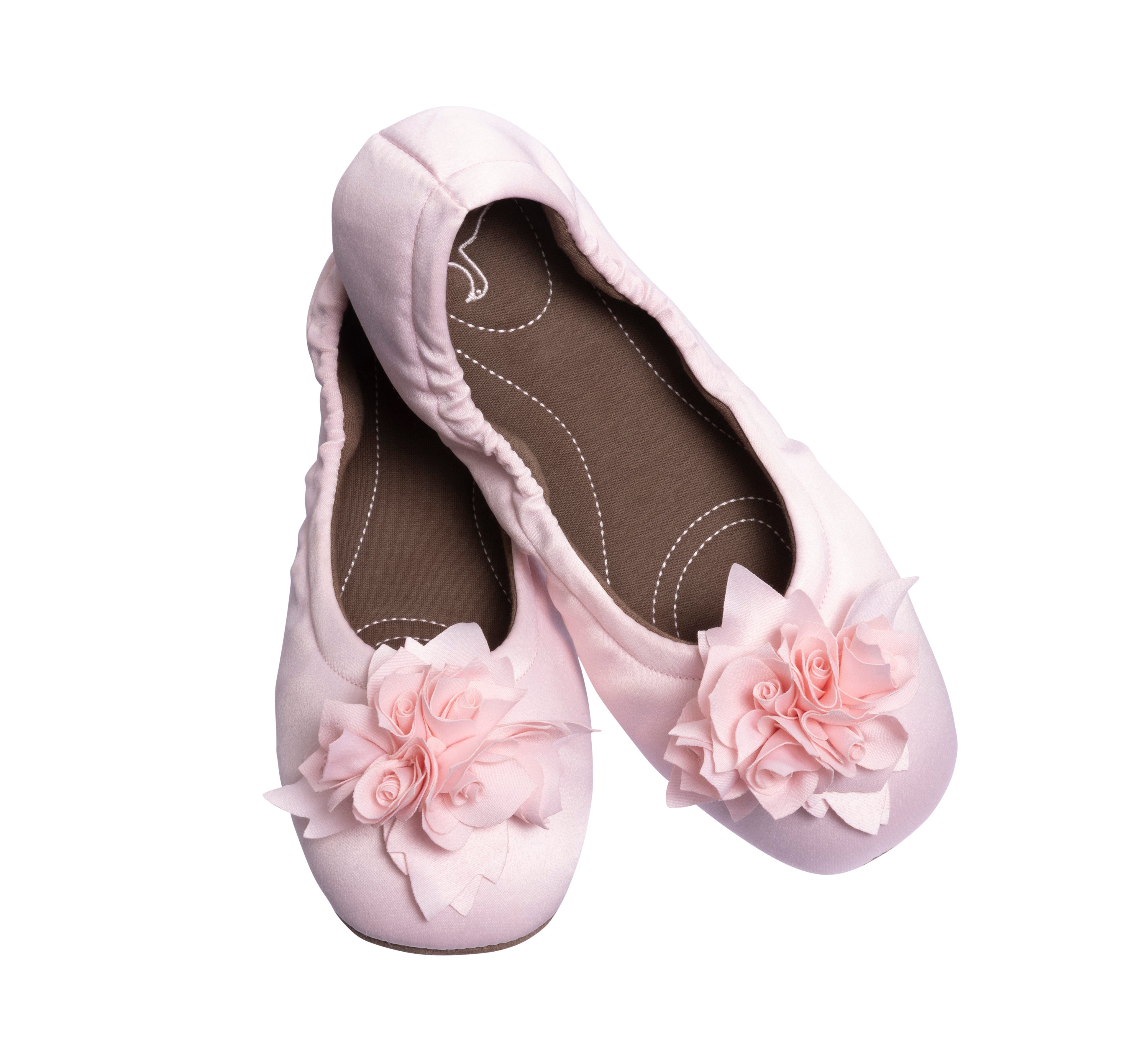 pampuschen Ballerina Hausschuhe Grace satin puder Freisteller oben